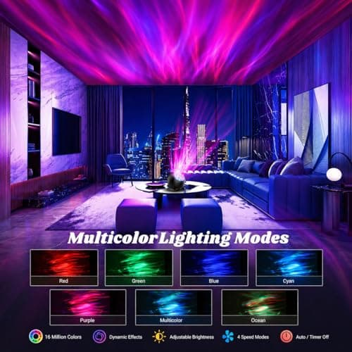 Northern Lights Projector, LED Night Light Aurora Projector with Timer and Remote, Room Decor, Gifts for Kids, Adults, Christmas, Birthday - Thumbnail 2