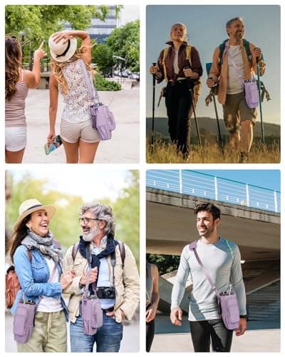 sportsnew Water Bottle Carrier Bag with Phone Pocket for 30oz 40oz Tumbler with Handle Accessories Insulated Water Bottle Holder Pouch with Strap Crossbody with Straw Cover - Thumbnail 6