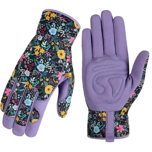fauson Gardening Gloves for Women, Printed Touchscreen Garden Gloves with Grip, Thorn-Proof Puncture-Resistant Work Gloves - Image 1