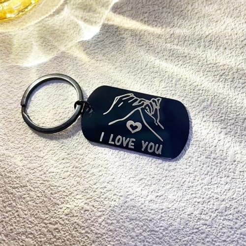 EUIQUE Keychain for Boyfriend Valentine’s Day Birthday Gifts Drive Safe I Love You Key Chain for Men Him Husband from Wife Girlfriend - Thumbnail 5