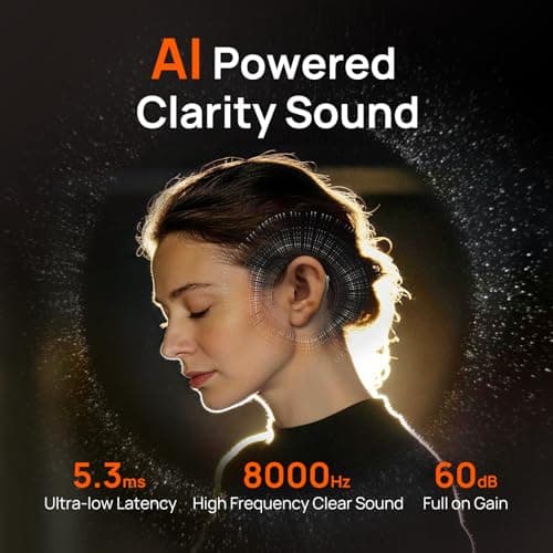 Yeasound RIC800 Hearing Aids, AI Powered Noise Reduction and Speech Enhancement Hearing aids with Bluetooth Calls & Music Enabled, Comfortable & Invisible, 124 Hours Long-Lasting and IPX8 Waterproof - Thumbnail 2