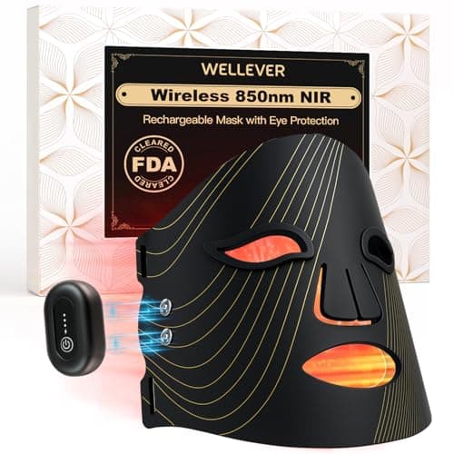 WELLEVER Red Light Therapy Mask for Face, Wireless Led Face Mask Light Therapy with 850nm Near-Infrared, 4 Modes Rechargeable Led Facial Skincare Device - Image 1