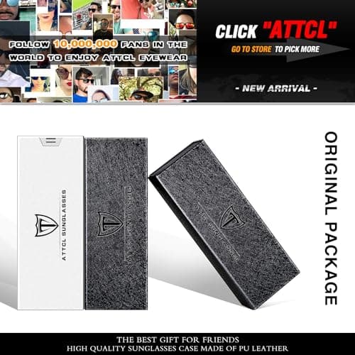 ATTCL Driving Polarized Sunglasses for Men: Classic Square Al-Mg Metal Frame Lightweight UV Protection for Travel & Outdoor 6500 Blue - Thumbnail 6