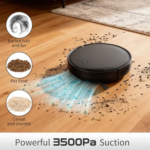 Livvi Robot Vacuum and Mop Combo - 3500pa 2 in 1 Robot Vacuum with WiFi/App/Voice, 120 min Runtime, Super Thin, Quiet, Self-Charging, for Hard Floors (G100) - Thumbnail 2