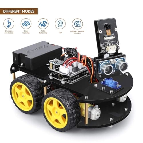 ELEGOO UNO R3 Smart Robot Car Kit V4 for Arduino Robotics for Kids Ages 8-12 12-16 STEM Science Kits Coding Gifts for 8 9 10 11 12 13 14 15 16 Year Old Boys Girls Teens Cool Engineering Building Toys - Thumbnail 6