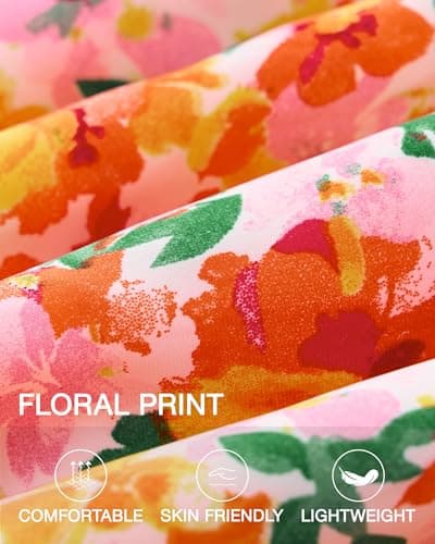 BTFBM Summer Dresses for Women 2026 Spring Outfits Beach Vacation Short Sleeve Smocked Boho Casual Floral Maxi Dress(Floral White Red, Large) - Thumbnail 6