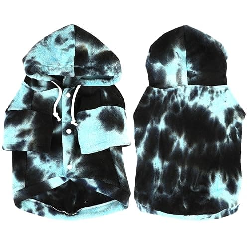 Mklhgty Tie Dye Dog Hoodie, Winter Coat for Small Dogs - Ultra-Soft Adjustable Warm Hood, Breathable Comfort Fabric for Daily Use - Thumbnail 5