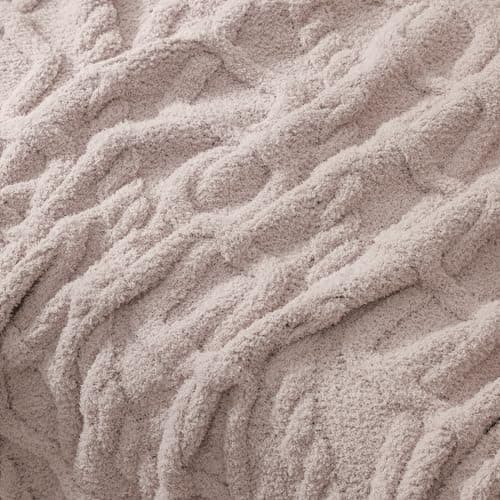 bearberry Plush Fleece Blanket Ultra Cozy & Warm Cable Knit - Machine Washable Throw for Living Room, Bedroom, Office | Lightweight Fuzzy Blanket for Adults, Kids, Pets (Beige, 50”x60”) - Thumbnail 3