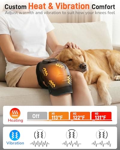 Musugy Knee Massager with Heat and Red Light Therapy : 4-in-1 Compression Massage with 14 Chambers & Vibration for Pain Relief, Cordless Home Office Use for Seniors and Active Adults, FSA-HSA Eligible - Thumbnail 5
