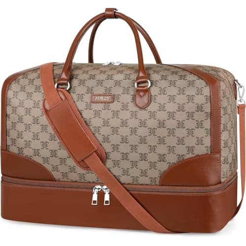 Weekender Bag for Women Travel Duffel Bag - Carry On Overnight Bag with Shoe Compartment Large Nylon Duffle Tote Bag 21.5" for Traveling Business Weekend Trip - Image 1