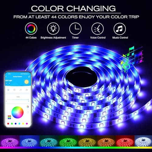DAYBETTER RGB Led Light Strips Kit Compatible with Alexa and Google Assistant, Smart WiFi Led Strip Lights for Bedroom, Room, Decor, Kitchen, Home Party Decoration (100FT) - Thumbnail 3