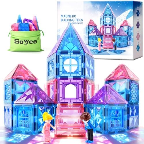 Soyee Diamond Magnetic Building Blocks - Princess Toys for 3-8 Year Old Girls & Boys - 3 4 5 6 Year Old Girl Birthday Xmas Present - Image 1
