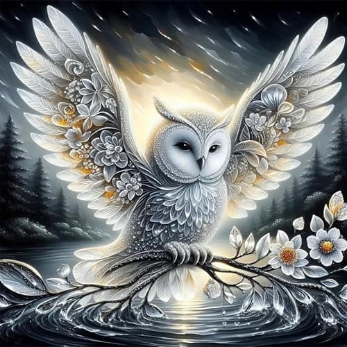 ijbnhd Owl Diamond Art Kits for Adults, Owl Diamond Painting Kits for Adults, DIY Full Drill Gem Art Crystal Rhinestone for Wall Home Decor 14X14inch - Image 1