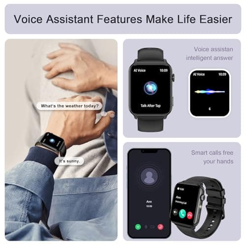 Smart Watches for Men, 1.91" AMOLED Men's Fitness Watch with 2026 Upgrade LED Flashligh, 7-Day Battery, IP68 Waterproof, 24/7 Heart Rate/Sleep Monitor, 120+ Workout Modes for Android iPhone(2 Bands) - Thumbnail 4
