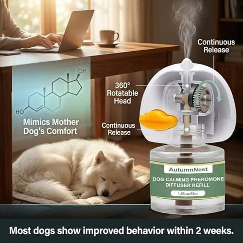 4-Pack Dog Calming Diffuser Kit (1 Diffuser + 3 Refills), Plug-in Pheromone Calming Diffuser for Dog, 90-Day Supply, Covers 700 sq ft, Safe & Odorless Stress Relief Solution, Promotes Relaxed Behavior - Thumbnail 6