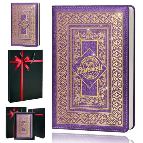 QDWXDEL Appreciation Gifts For Coworkers,A5 Hardcover Leather Journal for Women - 200 Pages Premium Paper Notebook, Coworker Journal Notebook for School, Work (Coworker Purple)