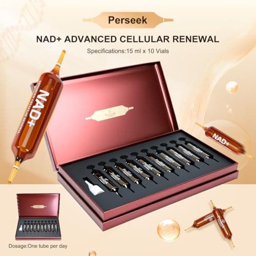 Perseek NAD+ 1200mg Liquid Supplement with Nicotinamide Riboside, PQQ & Grape Seed Extract for Cellular Vitality, Energy Metabolism & Antioxidant Support – 10 Liquid Vials - Thumbnail 2