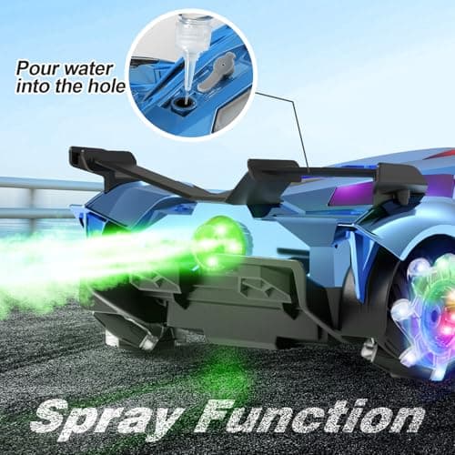SASBSC Lamb Remote Control Car for Boys 4-7 8-12 Drift Rc Cars with 360° Rotation, Spray, Music & Lights 1:12 Rechargeable Rc Car Toys 10-12km/h Sport Race Toy Cars Gifts for Kids (Blue) - Thumbnail 5