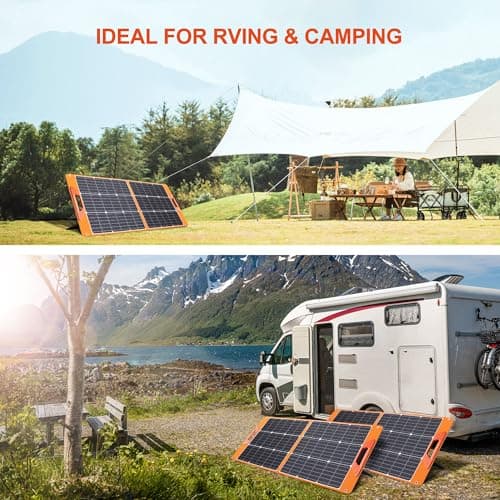 Solar Panels 100Watt Portable 24% High-Efficiency 18V Foldable Solar Charger with USB Outputs for Power Stations, Phones, IP65 Waterproof Perfect for Camping, RVing, Home Backup and Off-Grid Blackouts - Thumbnail 6