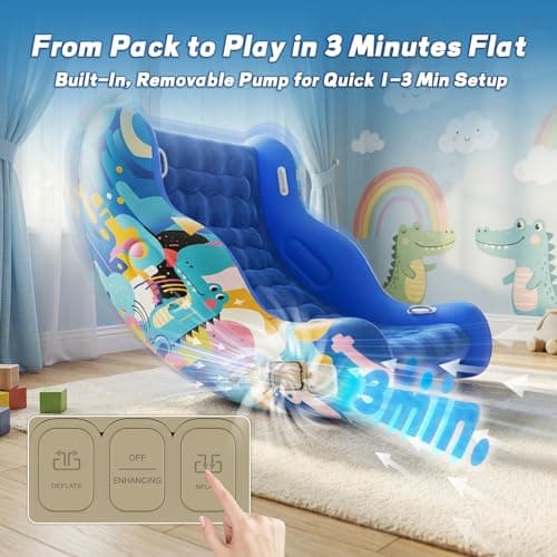Inflatable Sensory Chair for Autistic Kids – Toddler Rocking Chair for Sensory Seeking, ADHD & Calming – Blow Up Crash Pad for Deep Pressure Therapy in Sensory Room, Birthday Gifts for Boys Girls - Thumbnail 3