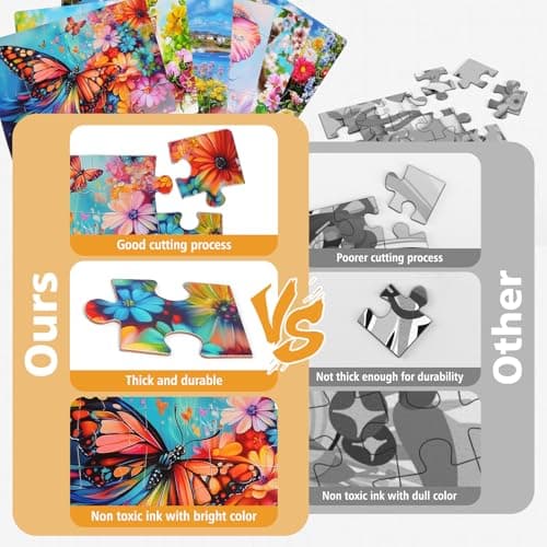 6 Packs 20 Large Piece Puzzles for Seniors with Dementia│Alzheimer’s Puzzles Memory Cognitive Games Easy Jigsaw Puzzles for Elderly Seniors with 6 Storage Bags(Animal) - Thumbnail 5