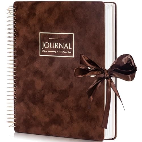 FLYING EAGLE 300 Pages Thick Spiral Notebook Journaling Notebooks Vintage Velvet Journal for Women Men A4 Lined Journals for Writing with Gift Box, 8.5 x 11in, Brown - Image 1