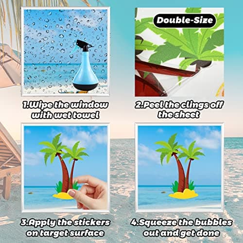 134PCS Summer Window Clings - Summer Window Clings for Glass Windows - Thumbnail 5