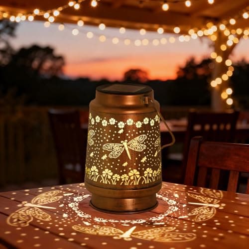 Dragonfly Solar Lanterns Outdoor Waterproof, Mother Day Gifts, Birthday Gifts for Women, Mom, Grandma, Hanging Solar Lights for Yard, Patio, Porch, Garden Decor - Thumbnail 2