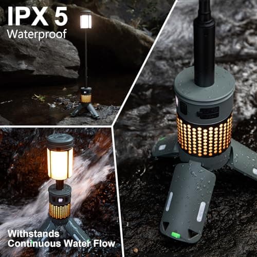 Telescopic Camping Lights, Rechargeable Camping Lights with Stand,12000mAh Collapsible Camping Lanterns, Magnetic Base Portable Flashlights IPX5 Waterproof for Camping,Hiking,Emergency Use - Thumbnail 5