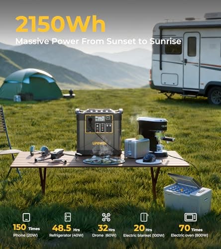 Lipower Portable Power Station, 2150Wh LiFePO4 Battery, 2400W AC Charging, Fast Charge, UPS Solar Generator for Home Use,Power Outages,Camping,RVs - Thumbnail 2