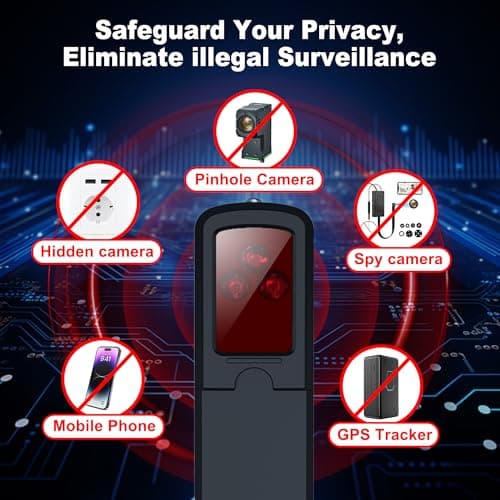 ZHENHAN Hidden Camera & Bug Detector – Portable Anti-Spy Device for GPS Trackers, Wireless Bugs | Travel, Home, Office Security (Black) - Thumbnail 2