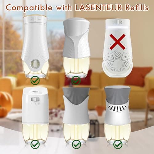 Plug in Air Freshener Refills – Vanilla Almond Biscuit, Cashmere Wood, Fresh Cut Fraser Fir & First Snowfall Scents for Home, 12 Pack, Compatible with Air Wick & Glade, Not Include Glade Plus - Thumbnail 3