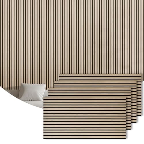 4 Packs Acoustic Wall Panel, 47.2"x23.6" Wood Slat SoundProof Panels, Sound Absorbing Panel for Office,Home Theater,Studio, Wall, Oak - Image 1