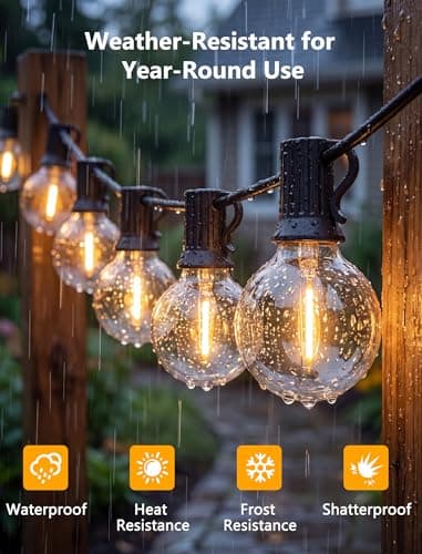 Kivonfa 100FT Outdoor String Lights - Shatterproof G40 LED Bulbs, Waterproof Connectable Patio String Lights for Outside Backyard, Wedding & Bistro Party Decor, Warm White 2700K (50 Bulbs + 2 Spare) - Thumbnail 4