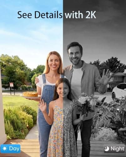 Smart Lock with Camera & Video Doorbell eLinksmart Keyless Entry Deadbolt with PIR Motion Detection, Built-in WiFi No Hub, Fingerprint Keypad Tuya App Alexa, 365-Day Battery, for Front Door - Thumbnail 2