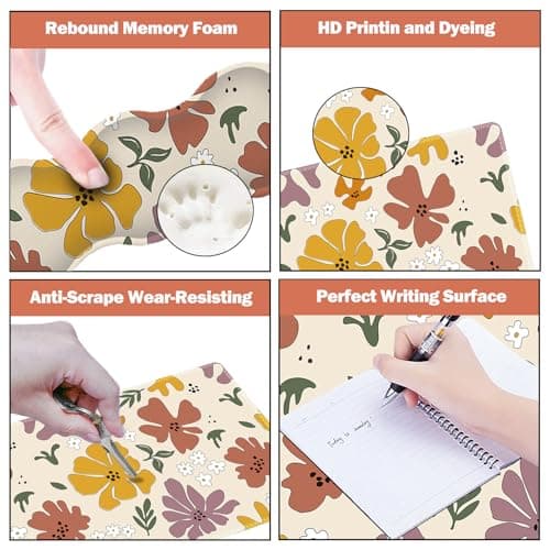ARTSO Gaming Mouse Pad Wrist Support Set,Cute Flower Desk Mat+Mouse Pad with Wrist Rest +Keyboard Wrist Pad+Coaster,4-in-1 Mousepad Ergonomic Design for Home Office Game - Thumbnail 6