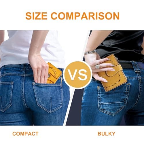 Tipmile Small Wallet for Women Bifold RFID Blocking Card Holder Leather Wallets with Zipper Coin Pocket - Thumbnail 4