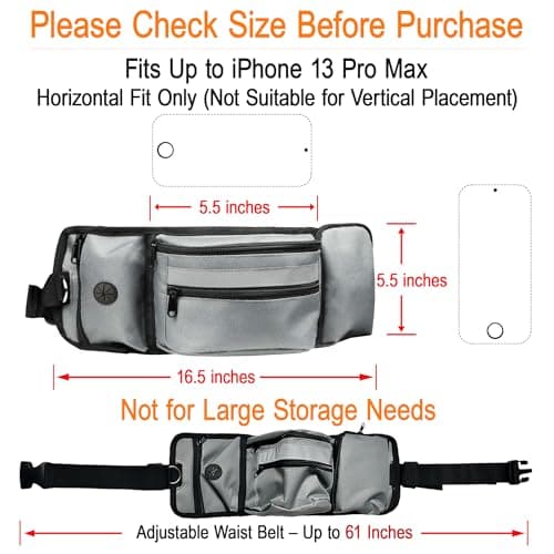 Dog Walking Fanny Pack with Poop Bag Dispenser & Bottle Holder, Hands-Free Dog Walk Bag with Adjustable Waist Belt, Reflective Dog Fanny Pack for Walking, Training & Daily Use, Gray - Thumbnail 2