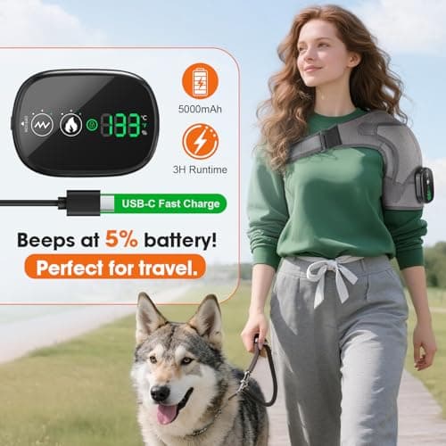 Cordless Shoulder Heating Pad, Shoulder Massager for Pain Relief Deep Tissue, Heated Shoulder Wrap with Massage, Heated Shoulder Brace for Rotator Cuff(Gray) - Thumbnail 4