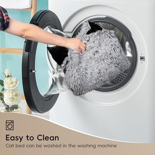 Extra Large Cat Tunnel Bed, 4 Ways Tunnels for Indoor Cats, Multi-cat Family Pet Bed & Cave, Plush Cat Donut with Washable Middle Mat, Exit Balls, Pet Play Toy for Kitten Puppy Rabbit, Dark Grey - Thumbnail 5