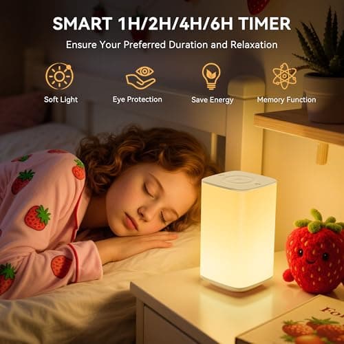 Auxmir Baby Night Light for Nursery, White 4000mAh Rechargeable Night Light with Remote & Touch Control, Dimmable Soft White Light, 256 RGB Colors, Timer for Nursing, Diaper Changes, Kids Bedroom - Thumbnail 2