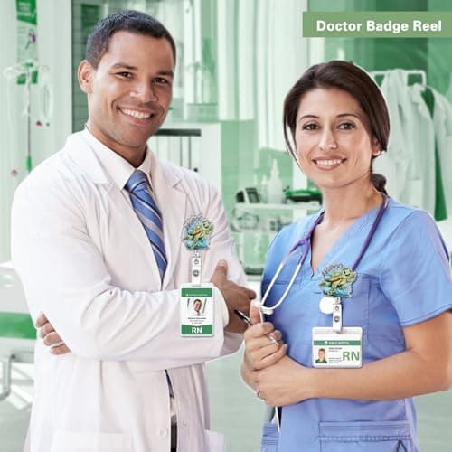 Funny Sea Turtle Nurse Badge Reel, Cute Badge Reel Clip Retractable for Student RN LPN CNA Medical Worker Teacher ID Card Holder Badge Pediatric Badge Buddy, Coastal Spring Summer Ocean Nurse Gifts - Thumbnail 6