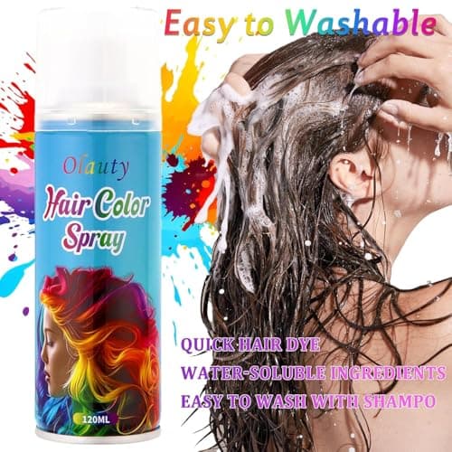 Red Hair Spray, Hair Color Spray for Women and Kids, Washable Red Hair Dye, Temporary, One-Time Use, Non-Sticky Root Touch Up, Natural Hair Color Wax for Party, Cosplay, Halloween, Christmas - Thumbnail 4