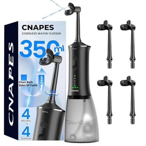 CNAPES U-Shaped Water Flosser Cordless for Teeth- 4 Nozzles for 360° Deep Cleaning in 1 Pass, 350ML Large Tank, 16 Pressure Modes, 30-Day, Rechargeable Water Dental Picks for Travel/Braces, Waterproof - Image 1
