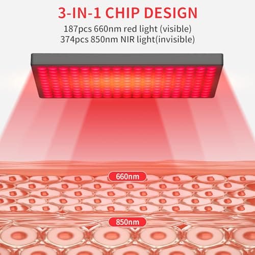 MOTAYU Red Light Therapy for Face,Red Infrared Light Therapy Lamp with Stand Panel Led 660nm & 850nm Infrared Light Device for Body - Thumbnail 4