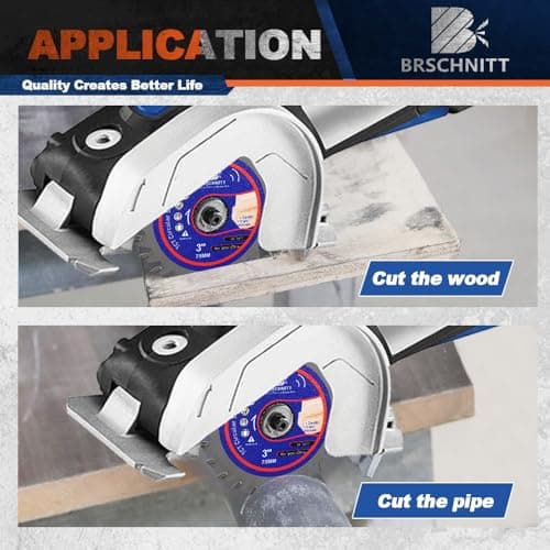 Wood Cutting Circular Saw Blade - BRSCHNITT TCT Circular Cutting Blade 3"(75mm)*3pcs 24T Cut Off Wheel for Wood Plastic Arbor 11.12/9.5mm - Thumbnail 3