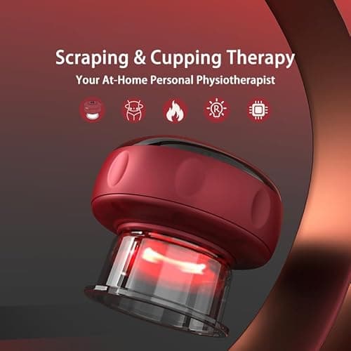 Ctpceept Smart Breathing Cupping Massager, 5-in-1 Electric Cupping Device with Intelligent Pressure Control, Red Light & Heat for Muscle Pain Relief - Portable Kit for Home Gym 1 Pack - Thumbnail 2