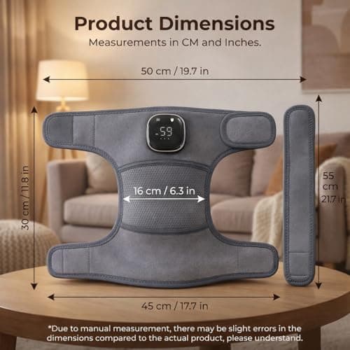 Cordless Knee Massager with Heat and Vibration, Portable Heated Knee Brace for Pain Relief, Electric Knee Heat Massager with 3 Levels & 5 Modes, LED Display, Ideal Gifts for Parents Seniors - Thumbnail 5
