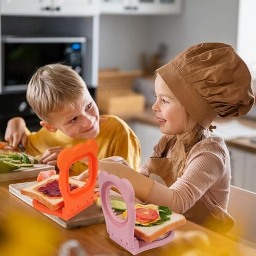 XBllcyiv Uncrustable Sandwich Maker,Sandwiches Pocket Circle Shape 3.7Inch Sandwich Cutter and Sealer,Sandwich Cutter for Kids Breakfast and lunchboxes (Orange) - Thumbnail 6