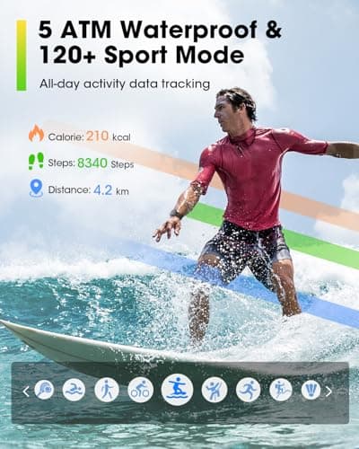 Fitness Trackers for Men Smart watch: Fitness Tracker with Blutooth Call 24/7 Heart Rate SpO2 Sleep Monitor IP68 Waterproof 120+ Sport Mode Activity Trackers Compatible iPhone Android Phones (3 Bands) - Thumbnail 4